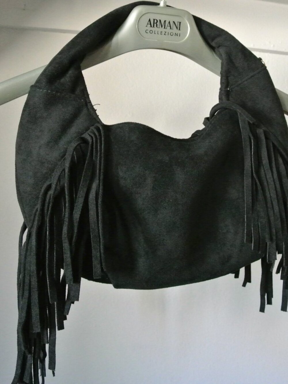 Brand New Black Fringe Suede Shoulder Purse